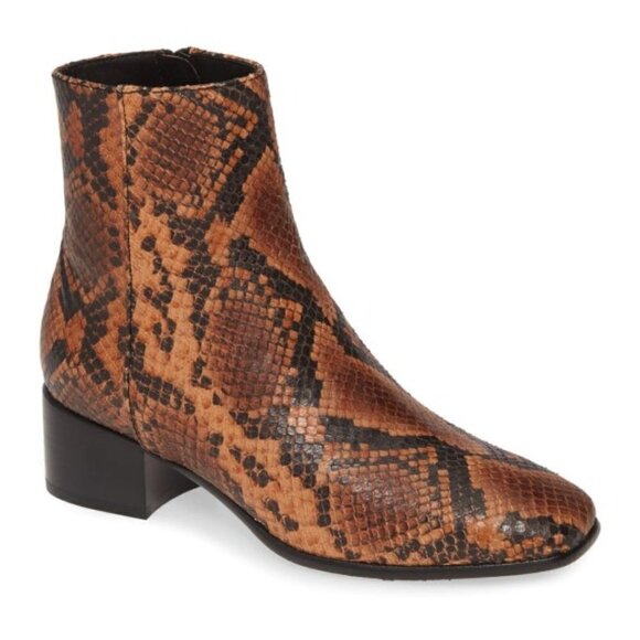 Rag & Bone Aslen Snakeskin Embossed Leather Boots - Picture 1 of 5